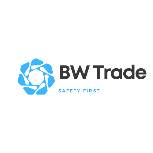 BW Trade logo with blue geometric icon and 'Safety First' slogan.